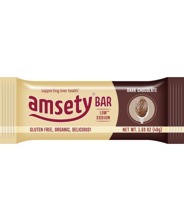Amsety Nutrition Bar Supports Liver Health Includes Super 16 Vitamins Low Sodium Organic Gluten-Free 1.69oz (Value Pack (12 Bars) Dark Chocolate) Dark Chocolate Value Pack (12 Bars)