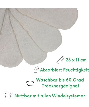 Buy Avo + Cado 3-Layer Bamboo Inserts Size 1 (5 Pieces) - Ultimate Absorbent Cloth Diaper Solution for Newborns - International Shipping Available - Buy Online on GoSupps.com