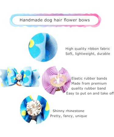 JpGdn 50Pairs/100Pcs Dog Hair Bows with Rubber Bands Cats Doggy Topknot Bow Ties Hair Grooming Accessories for Small Medium Long Hair Puppy Kitten 100pcs color random - Buy Online on GoSupps.com