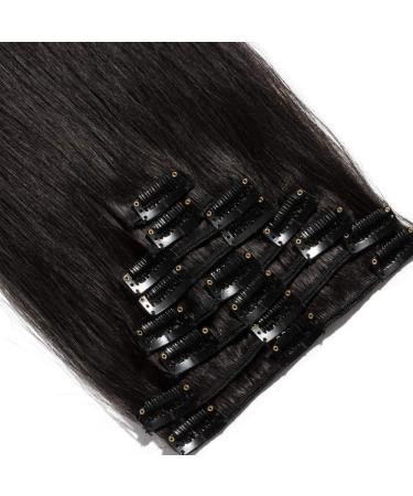 Buy Clip In Extensions - Real Remy Hair 8 Wefts 18 Clips 55cm - #1B Natural Black - 75g - International Shipping - Buy Online on GoSupps.com