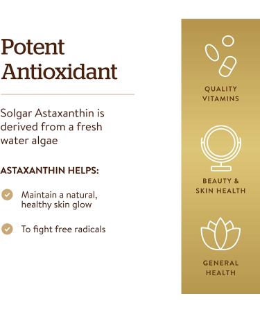 Solgar Natural Astaxanthin 5mg - 60 Softgels | Antioxidant Support - Buy Online on GoSupps.com