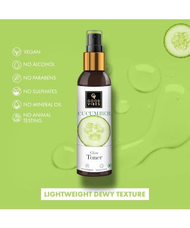 Good Vibes Cucumber Glow Toner - Natural Hydrating Face Spray for All Skin Types | Pore Tightening Alcohol-Free Paraben-Free Sulfate-Free (200ml - Buy Online on GoSupps.com
