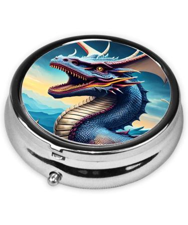 Shop Roaring Dragon Round Pill Box - 3 Compartment Portable Travel Organizer for International Shipping - Buy Online on GoSupps.com