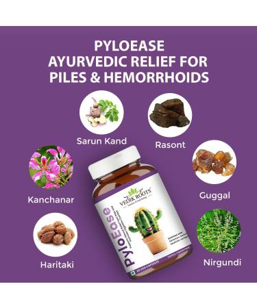 PyloEase Hemorrhoid Relief | Natural Support for Discomfort | Promotes Comfort & Healing | 60 Vegetarian Capsules (120 Pack of 2) Pack of 2 120 - Buy Online on GoSupps.com