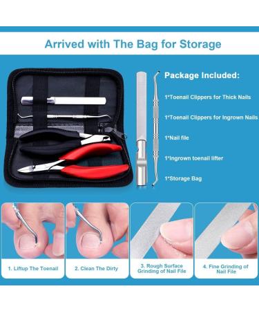 Toenail Clippers for Seniors Thick Toenails Toe Nail Clippers Set for Ingrown Toenail Men and Adults Professional Super Sharp Curved Blade Grooming Tool Predicure - Buy Online on GoSupps.com