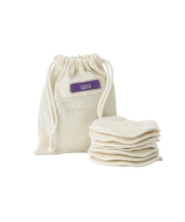 Living Crafts - India |Washammable cotton pads reusable cotton pads with washable laundry bag 100% organic cotton cotton pads reusable make-up remover pads zero waste