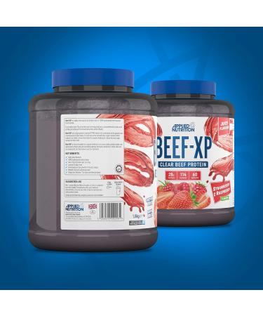 Applied Nutrition Beef XP Clear Hydrolysed Beef Protein Isolate 1.8kg - Strawberry & Raspberry Flavor, Dairy-Free, Lactose-Free, Zero Sugar, Low Fat - 60 Servings - Buy Online on GoSupps.com