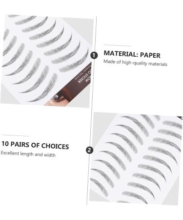 Ipetboom 12 sheets Artificial Stickers Eyebrow False Imitation Transfer Sticker for Transfers Hairlike 21x15cm Black - Buy Online on GoSupps.com