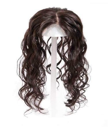 Invisible Real Hair Crown Topper for Women | Silk Base Dark Brown Perfect for Thinner Hair | 8.9x14 cm Size - Buy Online on GoSupps.com