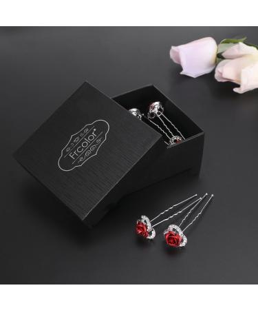10 Crystal Rhinestone Flower Hairpins - Bridal & Wedding Hair Accessories - Buy Online on GoSupps.com