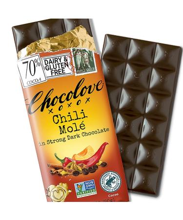 Chocolove Chili Mole Dark Chocolate 70% Cocoa | 3.2 oz (90 g) - Gourmet Spicy Treat - Buy Online on GoSupps.com
