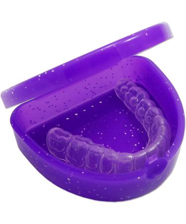 Slim Orthodontic Dental Case - Colour & Glitter Choices for Retainers Bleaching Trays Dentures & More (Glitter Purple) - Buy Online on GoSupps.com