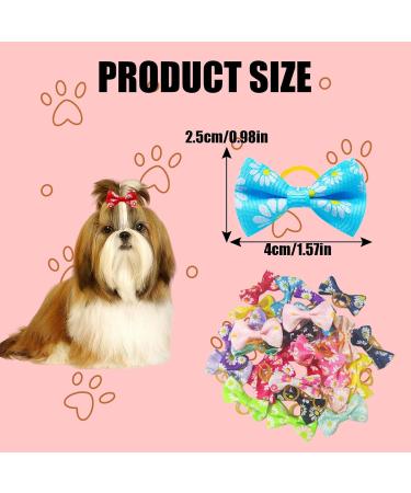 Symphonyw Dog Hair Bows 28 Pcs Daisy Flower Dog Hair Bows with Elastic Rubber Bands Pet Dog Grooming Hair Bands Hair Accessories for Long Hair Puppy Kitten Dogs Cats Random Color Multi-colored B - Buy Online on GoSupps.com