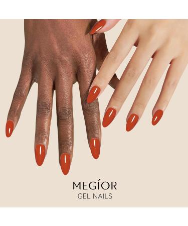 MEGIOR Pumpkin Gel Nail Polish 15ml Orange Gel Polish High Gloss Soak Off UV LED Nail Gel Polish for Nail Art Manicure Salon DIY Home Gift for Girls Pumpkin Party - Buy Online on GoSupps.com