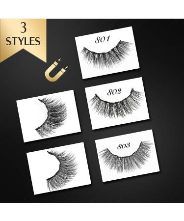 CUCKOO Natural Magnetic Eyelashes Kit - 5 Pairs Dramatic Style - Reusable Full Lashes - Magnetic Eyeliner and False Eyelashes Set - Buy Online on GoSupps.com