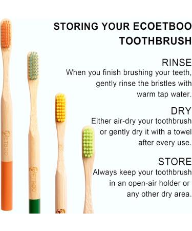 Bamboo Toothbrushes for Adults - 10 Pack Hard Bristles Organic Wooden Family Set - Eco-Friendly Multicolor - Buy Online on GoSupps.com