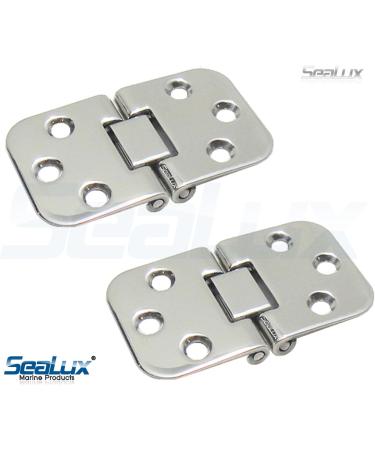 SeaLux Marine 316 Stainless Steel 180 Degree Flush Mount Hatch Hinge 2-3/4 x 1-5/8 for Boat RVs - Pair - Buy Online on GoSupps.com