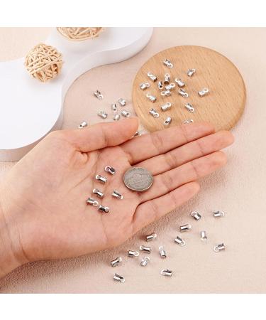 Pandahall 50pcs 304 Stainless Steel Fold Over Crimp Cord Ends for Jewelry Making 8x4mm - Buy Online on GoSupps.com
