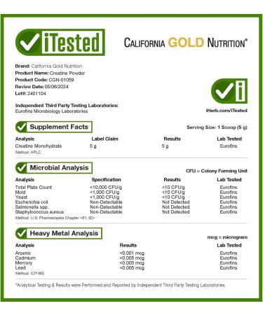 California Gold Nutrition Micronized Creatine Powder - Muscle & Strength Support Unflavored Gluten-Free Non-GMO 16 oz - Buy Online on GoSupps.com