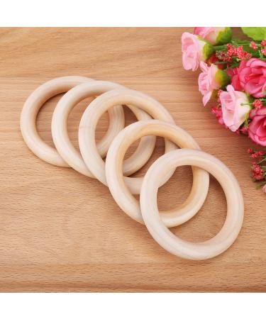 10-Piece Natural Wood Baby Bite Ring Set - Unfinished Smooth Wooden Circles for DIY Crafts & Jewelry - Perfect Infant Teething Toys - Buy Online on GoSupps.com
