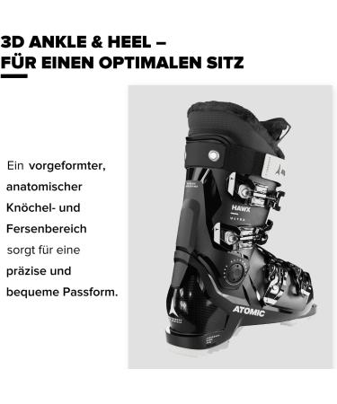 Atomic Hawx Ultra Ski Boots - Alpine Ski Boots with 3D Ankle & Heel for Precision - Narrow Fit 98mm - Black/White 29/29.5 | International Shipping Available - Buy Online on GoSupps.com