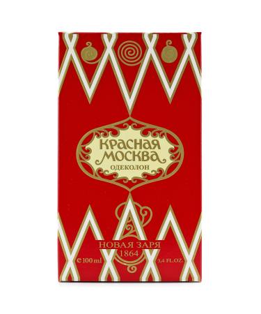 Krasnaya Moskva Red Moscow Cologne Glass Bottle by Novaya Zarya US Imported Seller - 100 ml - 3.4 fl oz - Fresh Floral Scents - Best Gift for Him - Buy Online on GoSupps.com
