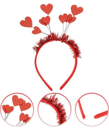 Luxshiny Glitter Heart Headband Red Heart Headband Cupid Hair Accessories for Party Festival Banquet Cosplay Alien Headdress Sequin Hair Hoop - Buy Online on GoSupps.com