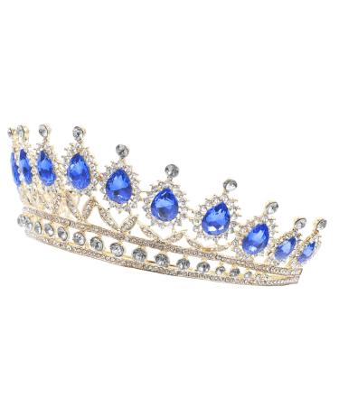 TOVINANNA 1pc Water Drop Diamond Princess Crown Water Drop Headwear Sweet Hair Prop Bridal Headband Exquisite Crown Charming Hair Jewelry Distinctive Crown Rhinestone Crown Crystal Crown 18*18*6.5cm Blue