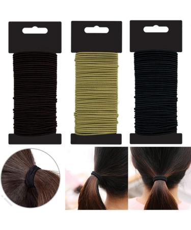 150 Snag Free Thin Elastic Hair Bands Bobbles Band School Ponytail Black Brown Blonde - Buy Online on GoSupps.com