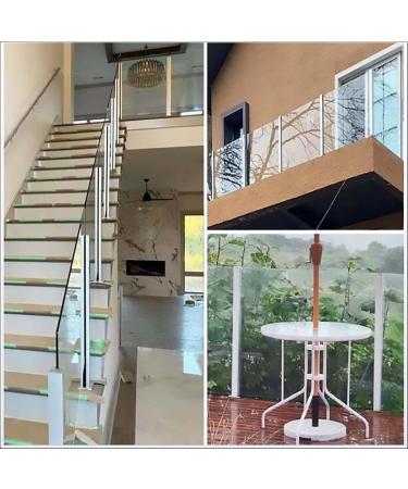 Glass Balustrade Square Post Stainless Steel Balcony Guardrail 85/90/95/100/105cm (33.4/35.4/37.4/39.3/41.3In) for Indoor Outdoor Attic Fence Stair Balcony Deck Corner Post 850mm /33.4in Mid Post 900mm/35.4in - Buy Online on GoSupps.com
