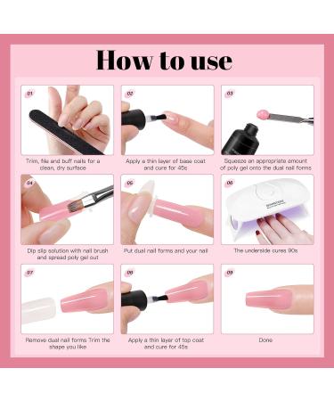 28 Colors Poly Nail Gel Kit - Complete Starter Kit with UV Lamp & Nail Art Tools for DIY Manicure at Home - Buy Online on GoSupps.com