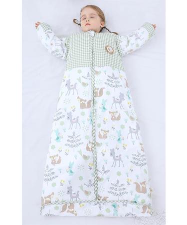 Chilsuessy Toddler Sleeping Bag 2.5 Tog/Dream Forest 120cm - Winter Wearable Blanket for Kids, Adjustable Length, Removable Sleeves - Boys Girls 3-6 Years - Buy Online on GoSupps.com