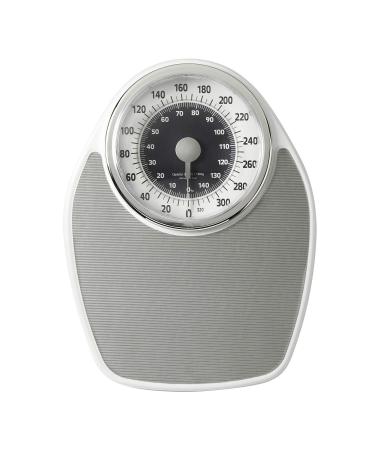 InstaTrack Large Dial Metal Analog Bathroom Scale with Silver Mat  Accurate Measurements up to 330 Pounds, Battery Free