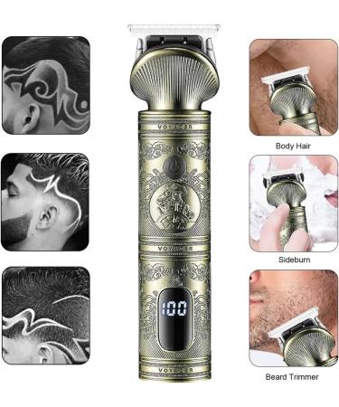 V-962 Metal Beard Trimmer - Professional Cordless USB Charging Hair Clipper with LED Display for Men | International Shipping - Buy Online on GoSupps.com