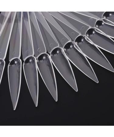 200 Clear Stiletto Nail Swatches Sticks - Nail Gel Polish Display Board for Practice - Detachable Fan-shaped Wheel with Ring Holder - Buy Online on GoSupps.com