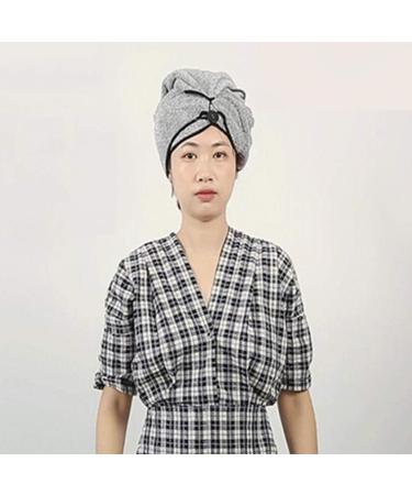Yuyi Hair Towel Wrap - Bamboo Charcoal Fiber Absorbent Turban for Long & Thick Hair | Anti-Frizz Ultra Soft Bath Cap for Women - Quick Drying (Dark Gray) - Buy Online on GoSupps.com