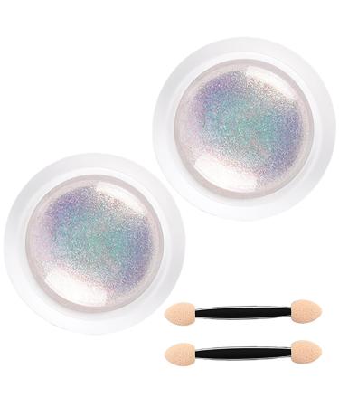 2pcs Sir ne chrom poudre d'ongle 0 3 g de poudre chrom e kit de poudre ongles chrom avec b ton d' ponge poudre d'ongle de perle de bricolage pour d coration en gel en ongles polonais.