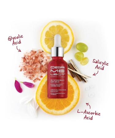 Dermelect Self-Esteem Beauty Sleep Serum - Anti Aging Serum with Glycolic Acid, Salicylic Acid & L-Ascorbic Acid - Brightening & Resurfacing Serum for Acne, Pores, Redness & Wrinkles - 1 oz - Buy Online on GoSupps.com