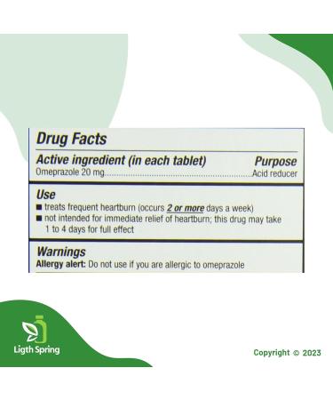 Omeprazole 20 mg Delayed Release Tablets - 42 Count Acid Reducer | A to Z Better Light & Spring Guide - Buy Online on GoSupps.com