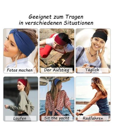 Buy Wide Elastic Hair Straps for Women - 4 PCS Soft Boho Headbands | Multi-Colored Yoga & Sport Accessories - Buy Online on GoSupps.com