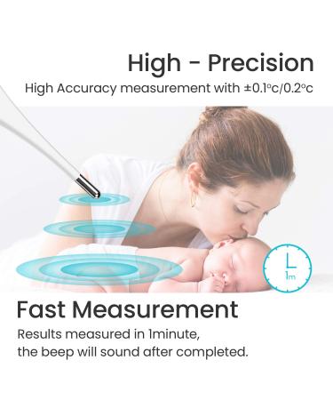 Femometer Digital Oral Thermometer - Accurate Body Temperature Thermometer for Kids & Adults - Medical Grade White - Buy Online on GoSupps.com