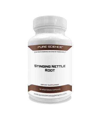 Pure Science Stinging Nettle Root Extract (500mg Standardized Nettle Root Extract at 1% Silica & 250mg Nettle Root Powder) - 50 Vegetarian Capsules 50 Count (Pack of 1)