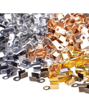 1200pcs Metal Fold Over Cord Ends Crimp Caps for Jewelry Making - Buy Online on GoSupps.com