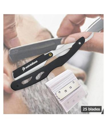 Professional Hair Removal Kit: Stainless Steel Shaving Razor + 25 Blades - Barber Tools for Precision Grooming - Buy Online on GoSupps.com