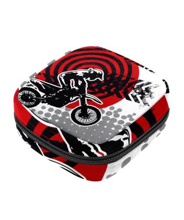 Women's napkin storage bag motocross cool sports pattern menstruation cup portable women's bandages storage bags female menstruation first period bag