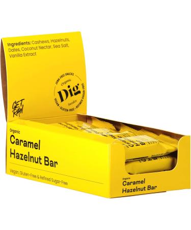 Dig/Get Raw - Caramel Hazelnut Bar - Snacks made with organic and natural ingredients - Vegan gluten-free and refined sugar-free 12x42g - Buy Online on GoSupps.com
