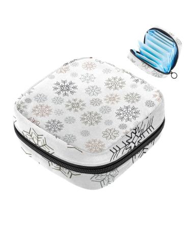 Women's binding storage bags soft snowflake portable menstrual pocket panty lores tampons women's bandages storage holder for women school office multi-colored 06