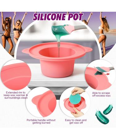 Luxspire Waxing Kit for Women - Digital Wax Warmer with Silicone Pot | 4 Pack Hard Wax Beads & Applicator | Home Self Waxing Kit for Body, Eyebrow, Bikini - Buy Online on GoSupps.com