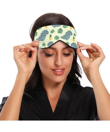 Haskirky Light Blocking Eye Mask for Adults - Breathable & Adjustable | Ideal for Travel, Yoga, Meditation | Comfortable Deep Sleep Aid with Dinosaur Cartoon Design - Buy Online on GoSupps.com