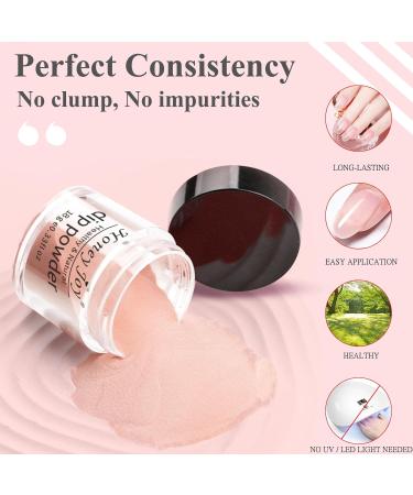 Dip Powder Nail Kit - 4 Colors Nude Pink Brown Starter Set | Acrylic Dipping System with 4 Powder & 4 Liquid 15ml Bottles - Buy Online on GoSupps.com